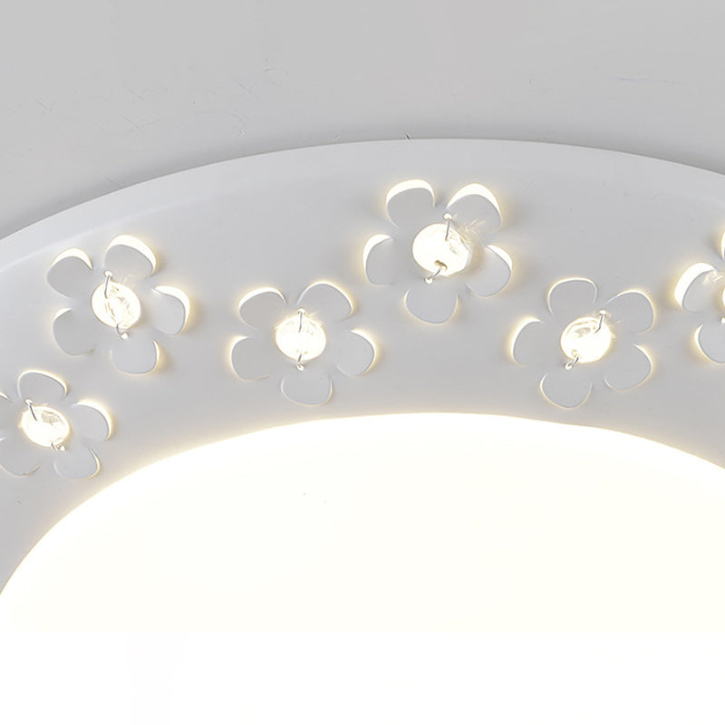 Exquisite Bowl Shaped Flush Mount Light with Blossom Acrylic LED Ceiling Lamp in White for Nursing Room Clearhalo 'Ceiling Lights' 'Close To Ceiling Lights' 'Close to ceiling' 'Flush mount' Lighting' 190082