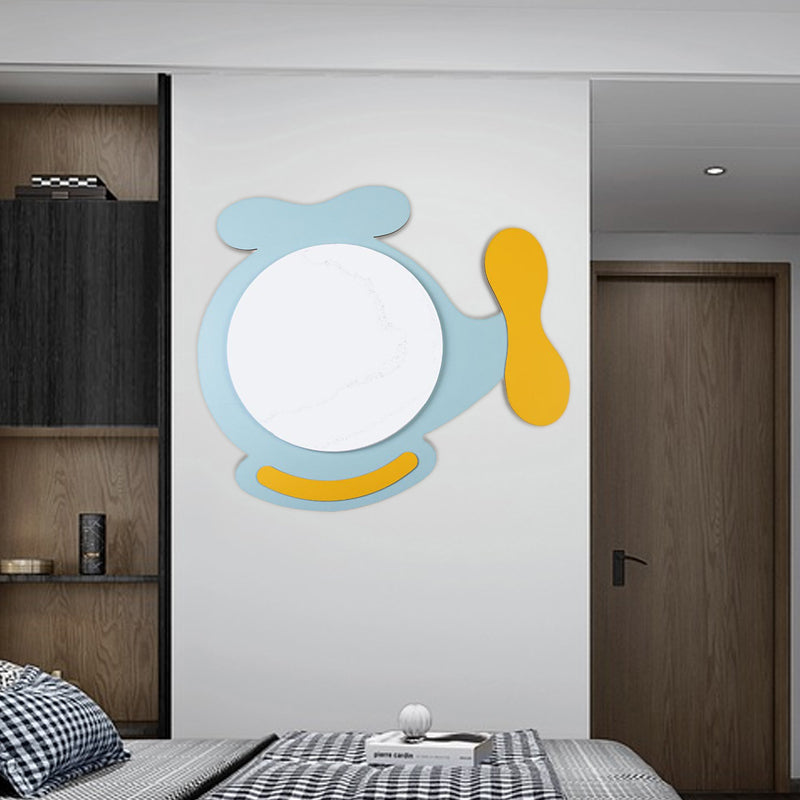 Kids Circle LED Ceiling Mount Light with Wooden Cartoon Pattern Acrylic Ceiling Lamp for Kindergarten Light Blue Clearhalo 'Ceiling Lights' 'Close To Ceiling Lights' 'Close to ceiling' 'Flush mount' Lighting' 190087