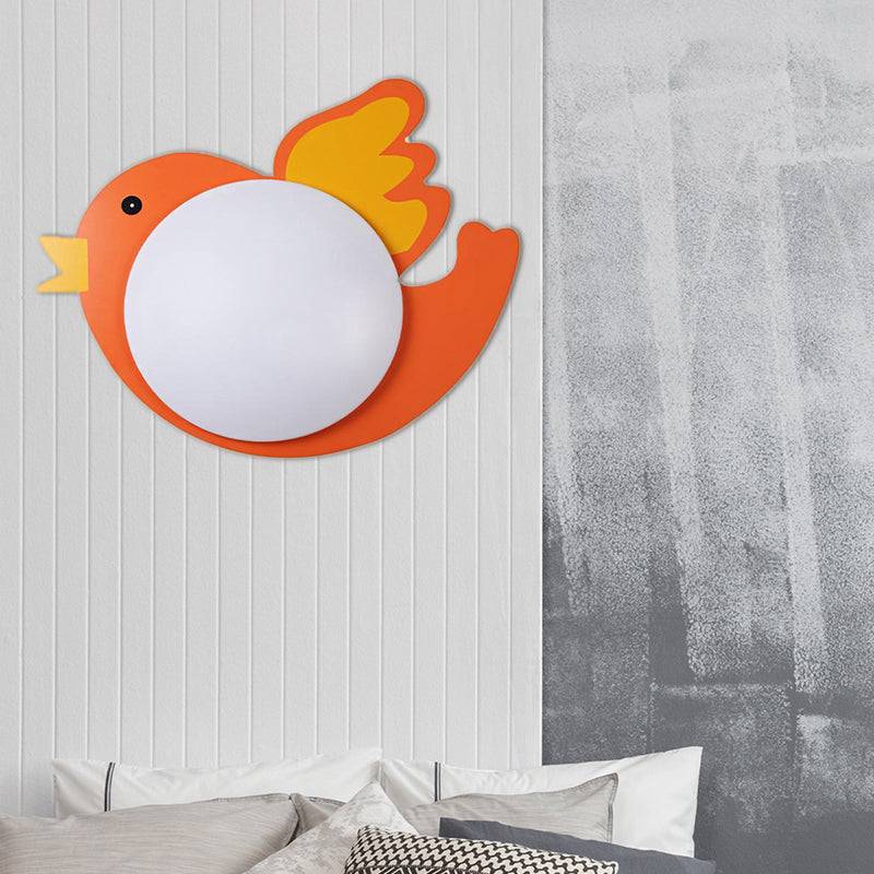 Kids Circle LED Ceiling Mount Light with Wooden Cartoon Pattern Acrylic Ceiling Lamp for Kindergarten Orange Clearhalo 'Ceiling Lights' 'Close To Ceiling Lights' 'Close to ceiling' 'Flush mount' Lighting' 190100