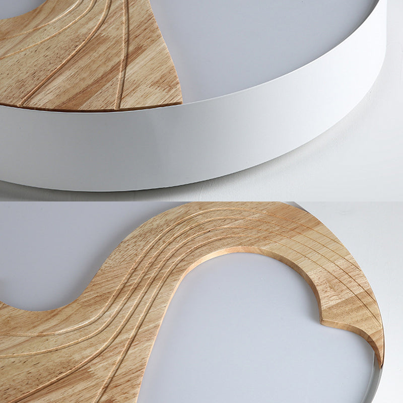 Double Loving Heart Flushmount Light Romantic Wood LED Ceiling Lamp in White for Kid Bedroom Clearhalo 'Ceiling Lights' 'Close To Ceiling Lights' 'Close to ceiling' 'Flush mount' Lighting' 190233