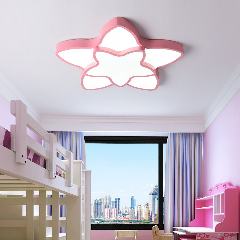 Cartoon Undertint LED Flush Mount Light 2-Star Acrylic Ceiling Lamp for Corridor Kid Bedroom Clearhalo 'Ceiling Lights' 'Close To Ceiling Lights' 'Close to ceiling' 'Flush mount' Lighting' 190239