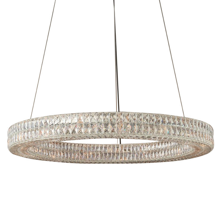 Ring Clear K9 Crystal Ceiling Pendant Light Simple 8/9 Heads Living Room Chandelier Light Clearhalo 'Ceiling Lights' 'Chandeliers' Lighting' options 1903001