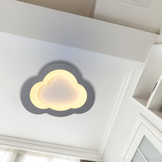 Lovely Cloud Ceiling Flush Light Modern Acrylic LED Flush Mount Light for Play Room Clearhalo 'Ceiling Lights' 'Close To Ceiling Lights' 'Close to ceiling' 'Semi-flushmount' Lighting' 1903169