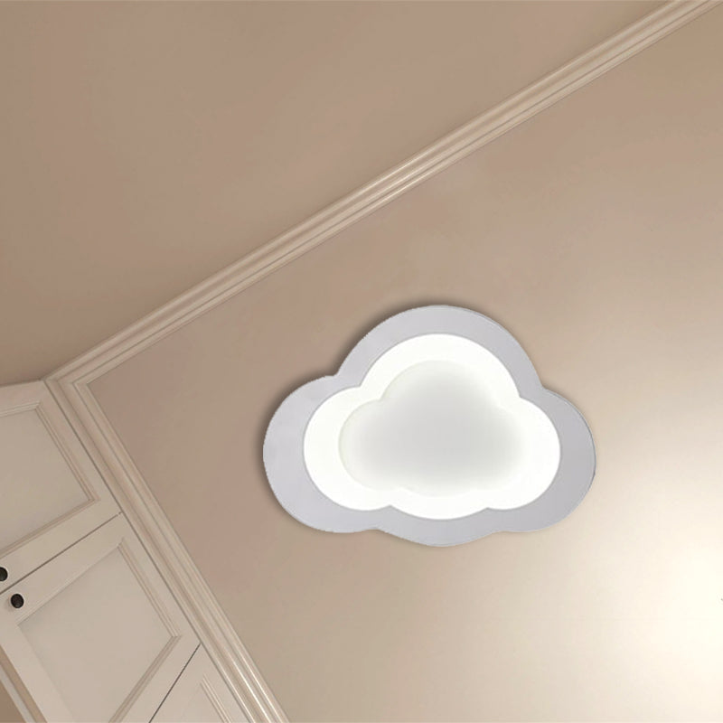 Lovely Cloud Ceiling Flush Light Modern Acrylic LED Flush Mount Light for Play Room White 10" Clearhalo 'Ceiling Lights' 'Close To Ceiling Lights' 'Close to ceiling' 'Semi-flushmount' Lighting' 1903173