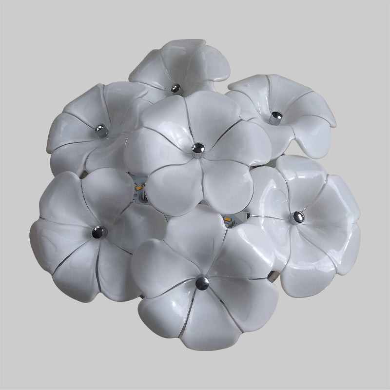 Adult Bedroom Blossom Ceiling Lamp Metal One Head Beautiful White Flush Mount Light Clearhalo 'Ceiling Lights' 'Close To Ceiling Lights' 'Close to ceiling' 'Flush mount' Lighting' 1903189