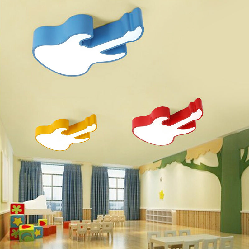 Guitar Baby Bedroom Ceiling Mount Light Acrylic Kids LED Ceiling Fixture Clearhalo 'Ceiling Lights' 'Close To Ceiling Lights' 'Close to ceiling' 'Flush mount' Lighting' 190326