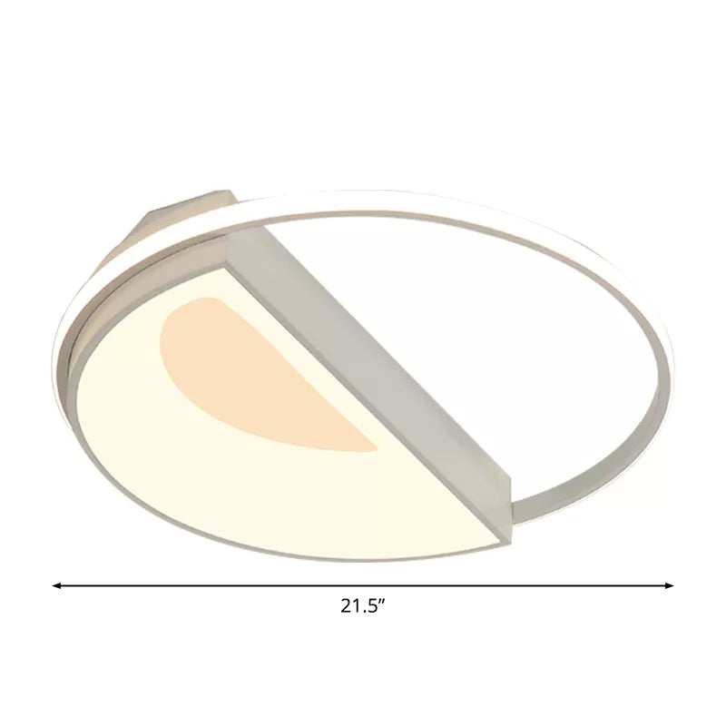 Round Acrylic Flush Mount Lamp Contemporary Led 18"/21.5" Wide White/Pink/Blue Flush Mount Light for Bedroom in Warm/White Light Clearhalo 'Ceiling Lights' 'Close To Ceiling Lights' 'Close to ceiling' 'Flush mount' Lighting' 1903335