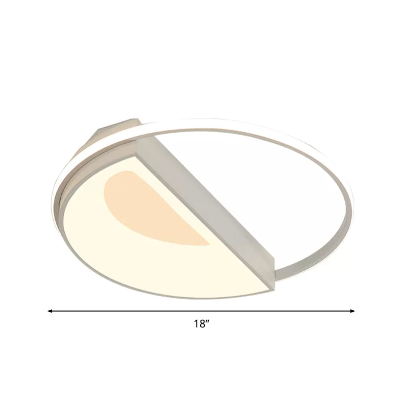 Round Acrylic Flush Mount Lamp Contemporary Led 18"/21.5" Wide White/Pink/Blue Flush Mount Light for Bedroom in Warm/White Light Clearhalo 'Ceiling Lights' 'Close To Ceiling Lights' 'Close to ceiling' 'Flush mount' Lighting' 1903336