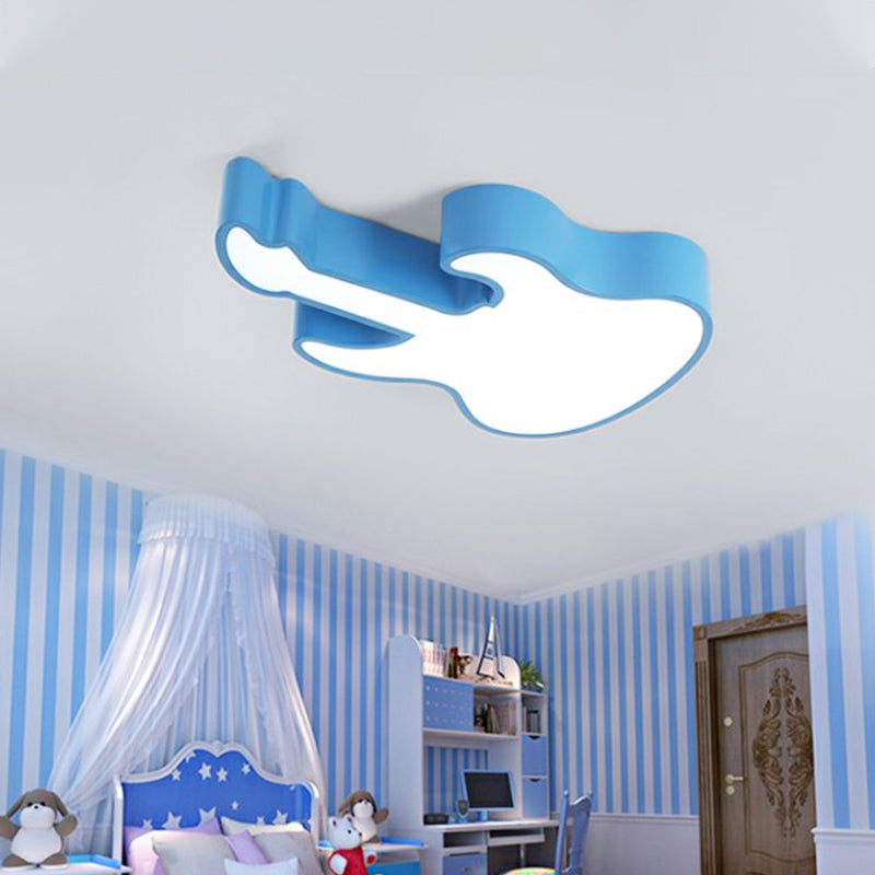 Guitar Baby Bedroom Ceiling Mount Light Acrylic Kids LED Ceiling Fixture Blue Clearhalo 'Ceiling Lights' 'Close To Ceiling Lights' 'Close to ceiling' 'Flush mount' Lighting' 190335