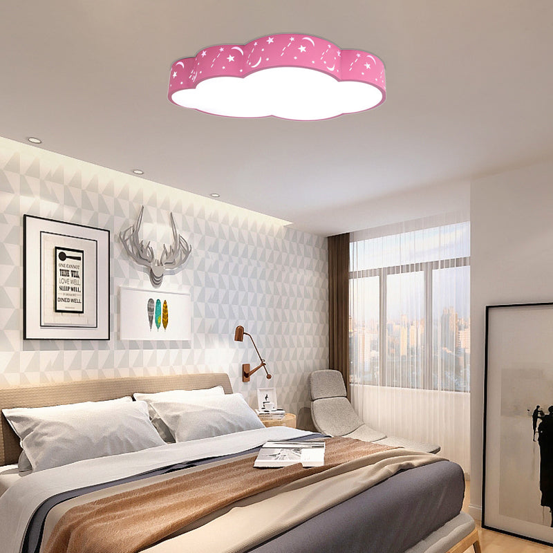 Hollow Cloud Kid Bedroom Ceiling Lamp Metal Acrylic Cartoon LED Ceiling Mount Light Clearhalo 'Ceiling Lights' 'Close To Ceiling Lights' 'Close to ceiling' 'Flush mount' Lighting' 190339