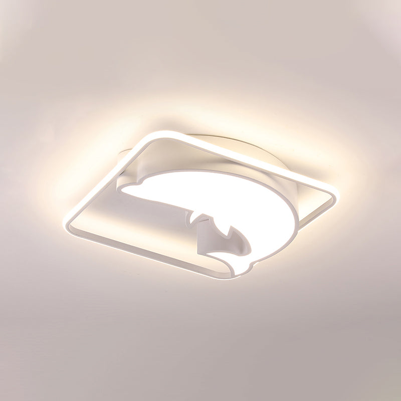 Square LED Ceiling Mount Light Animal Acrylic Ceiling Lamp with Dolphin for Boys Girls Bedroom Clearhalo 'Ceiling Lights' 'Close To Ceiling Lights' 'Close to ceiling' Lighting' 1903392