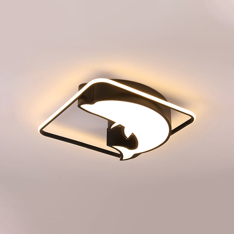 Square LED Ceiling Mount Light Animal Acrylic Ceiling Lamp with Dolphin for Boys Girls Bedroom Clearhalo 'Ceiling Lights' 'Close To Ceiling Lights' 'Close to ceiling' Lighting' 1903397