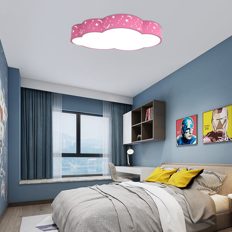 Hollow Cloud Kid Bedroom Ceiling Lamp Metal Acrylic Cartoon LED Ceiling Mount Light Clearhalo 'Ceiling Lights' 'Close To Ceiling Lights' 'Close to ceiling' 'Flush mount' Lighting' 190340