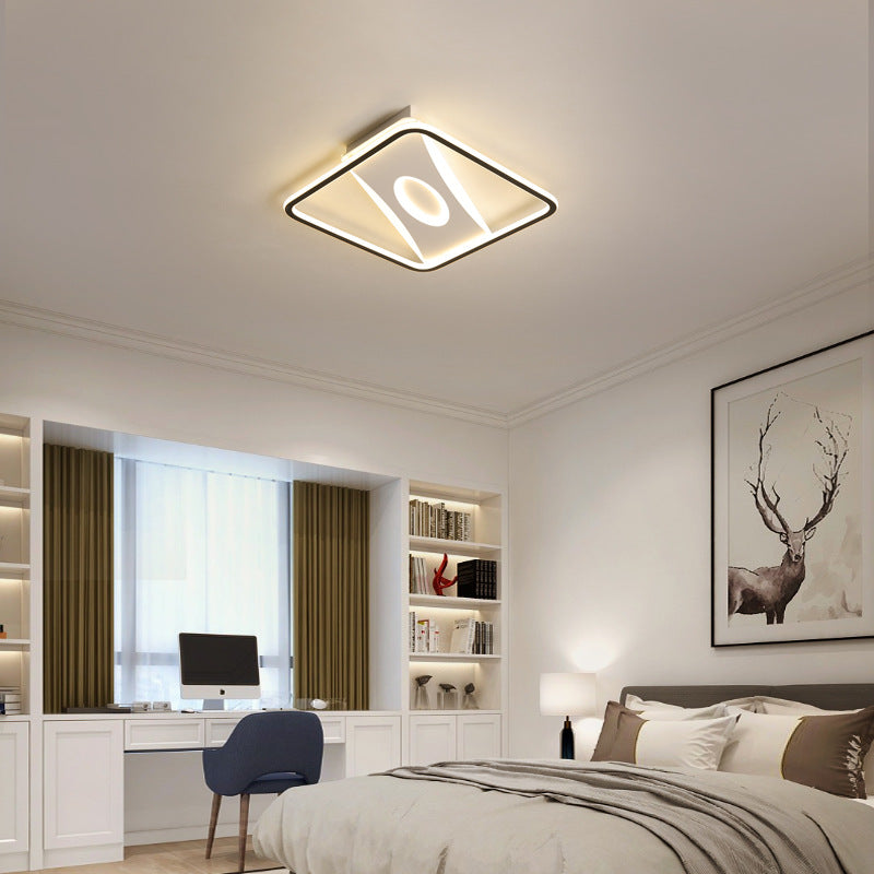 Integrated Led Square Frame Flush Lamp Nordic Metallic Led Close to Ceiling Light in Warm/White, 16"/19.5"/23.5"/35.5" W Clearhalo 'Ceiling Lights' 'Close To Ceiling Lights' 'Close to ceiling' 'Flush mount' Lighting' 1903409