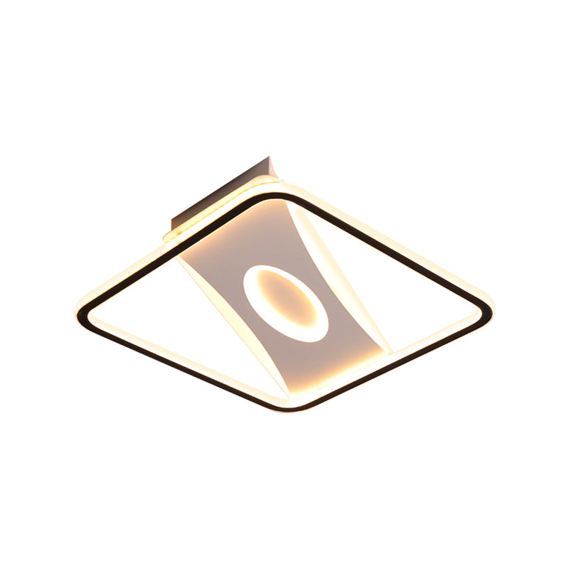 Integrated Led Square Frame Flush Lamp Nordic Metallic Led Close to Ceiling Light in Warm/White, 16"/19.5"/23.5"/35.5" W Clearhalo 'Ceiling Lights' 'Close To Ceiling Lights' 'Close to ceiling' 'Flush mount' Lighting' 1903410