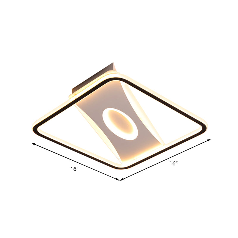 Integrated Led Square Frame Flush Lamp Nordic Metallic Led Close to Ceiling Light in Warm/White, 16"/19.5"/23.5"/35.5" W Clearhalo 'Ceiling Lights' 'Close To Ceiling Lights' 'Close to ceiling' 'Flush mount' Lighting' 1903411