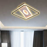 Integrated Led Square Frame Flush Lamp Nordic Metallic Led Close to Ceiling Light in Warm/White, 16"/19.5"/23.5"/35.5" W White 19.5" Clearhalo 'Ceiling Lights' 'Close To Ceiling Lights' 'Close to ceiling' 'Flush mount' Lighting' 1903412