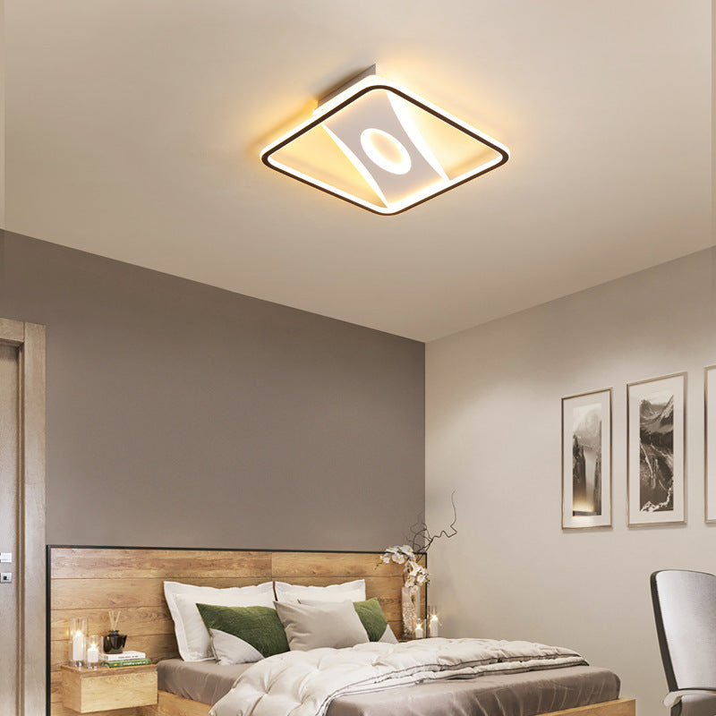 Integrated Led Square Frame Flush Lamp Nordic Metallic Led Close to Ceiling Light in Warm/White, 16"/19.5"/23.5"/35.5" W Clearhalo 'Ceiling Lights' 'Close To Ceiling Lights' 'Close to ceiling' 'Flush mount' Lighting' 1903413