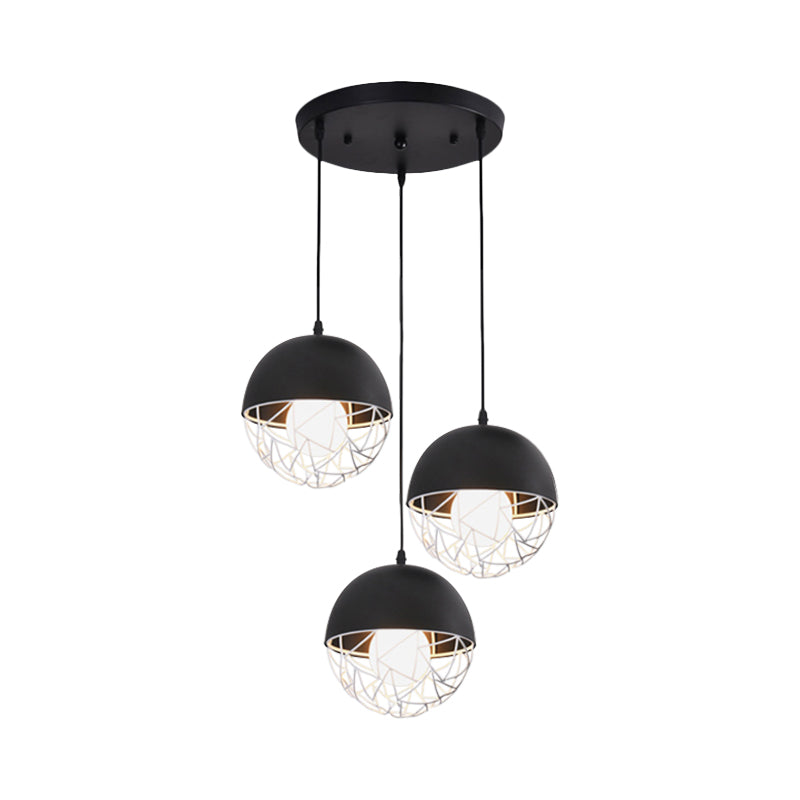 Milk Glass Sphere Cluster Pendant Modern 3 Lights White/Black Hanging Light with Round/Linear Canopy Clearhalo 'Ceiling Lights' 'Close To Ceiling Lights' 'Glass shade' 'Glass' 'Modern Pendants' 'Modern' 'Pendant Lights' 'Pendants' Lighting' 1903480