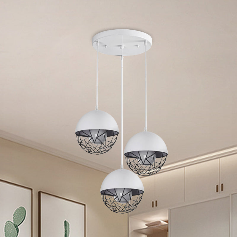 Milk Glass Sphere Cluster Pendant Modern 3 Lights White/Black Hanging Light with Round/Linear Canopy Clearhalo 'Ceiling Lights' 'Close To Ceiling Lights' 'Glass shade' 'Glass' 'Modern Pendants' 'Modern' 'Pendant Lights' 'Pendants' Lighting' 1903483