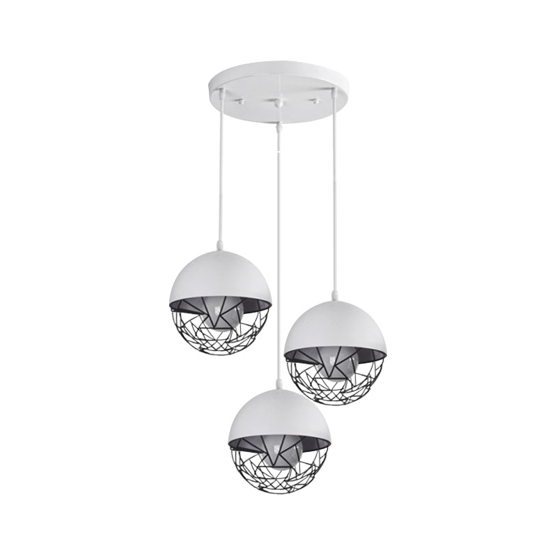 Milk Glass Sphere Cluster Pendant Modern 3 Lights White/Black Hanging Light with Round/Linear Canopy Clearhalo 'Ceiling Lights' 'Close To Ceiling Lights' 'Glass shade' 'Glass' 'Modern Pendants' 'Modern' 'Pendant Lights' 'Pendants' Lighting' 1903484