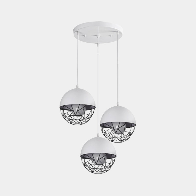 Milk Glass Sphere Cluster Pendant Modern 3 Lights White/Black Hanging Light with Round/Linear Canopy Clearhalo 'Ceiling Lights' 'Close To Ceiling Lights' 'Glass shade' 'Glass' 'Modern Pendants' 'Modern' 'Pendant Lights' 'Pendants' Lighting' 1903485