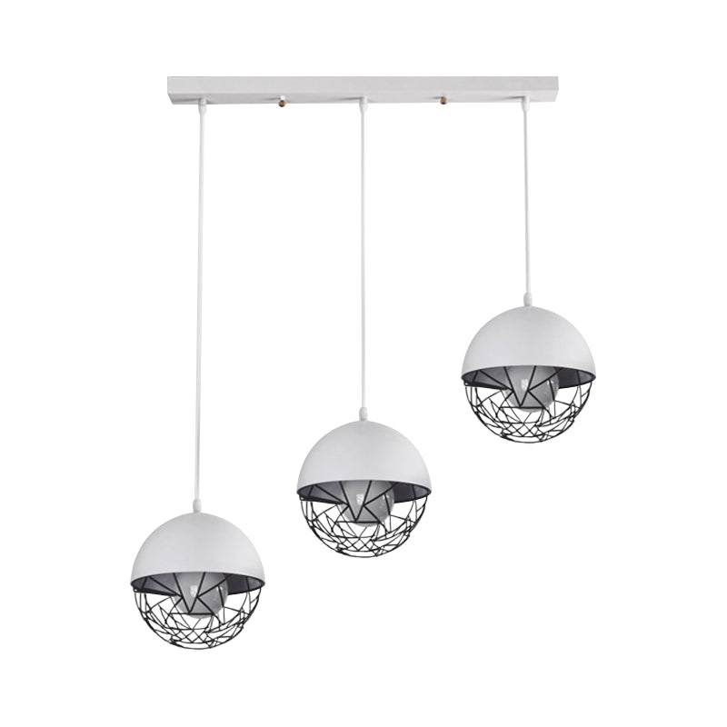 Milk Glass Sphere Cluster Pendant Modern 3 Lights White/Black Hanging Light with Round/Linear Canopy Clearhalo 'Ceiling Lights' 'Close To Ceiling Lights' 'Glass shade' 'Glass' 'Modern Pendants' 'Modern' 'Pendant Lights' 'Pendants' Lighting' 1903494