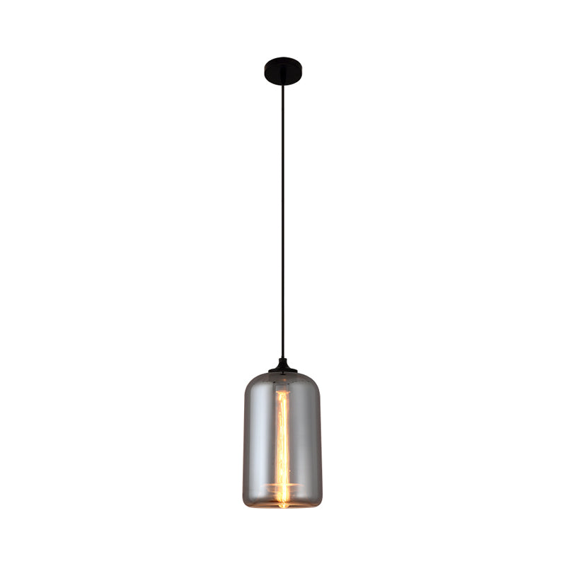 Mirror Glass Mini Pendant Light for Bar Cafe Glass 1 Head Modern Ceiling Hanging Light in Smoke Gray Clearhalo 'Ceiling Lights' 'Glass shade' 'Glass' 'Modern Pendants' 'Modern' 'Pendant Lights' 'Pendants' Lighting' 1903544