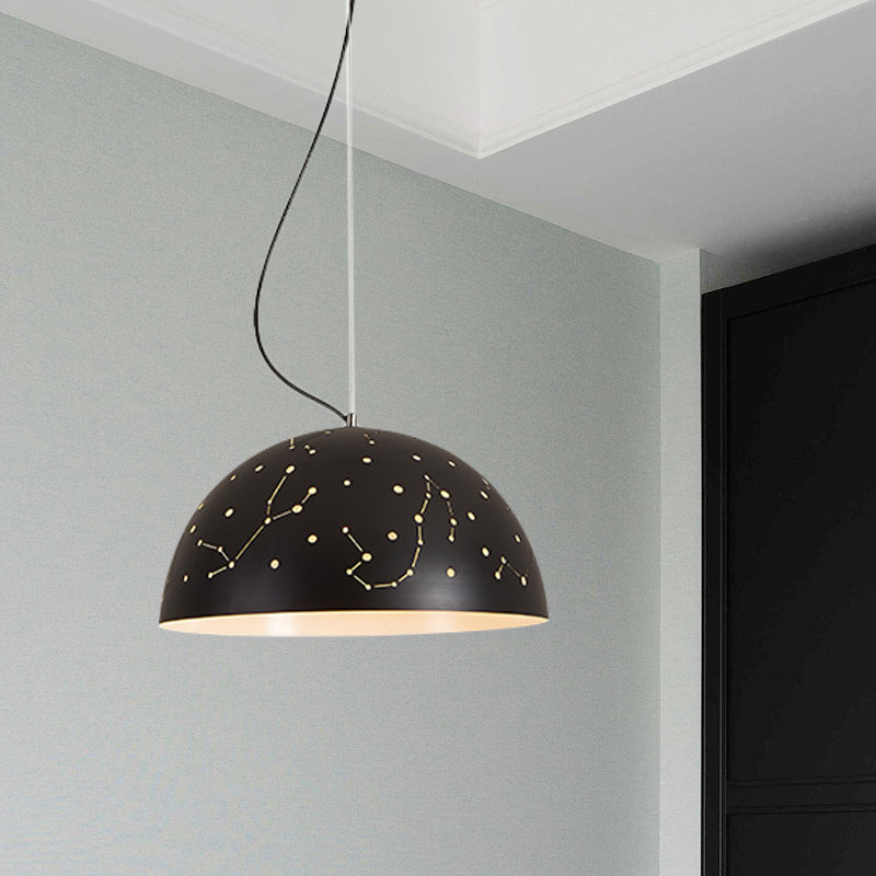 Semisphere Metal Hanging Ceiling Light Minimalist 1 Light Blue/Green/Yellow Pendant Lamp Clearhalo 'Ceiling Lights' 'Modern Pendants' 'Modern' 'Pendant Lights' 'Pendants' Lighting' 1903598