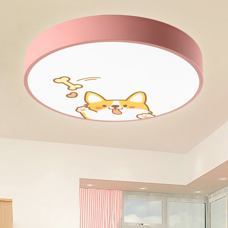 Kindergarten Circle Ceiling Light Fixture with Animal Acrylic Cute Flush Mount Ceiling Light Clearhalo 'Ceiling Lights' 'Close To Ceiling Lights' 'Close to ceiling' 'Flush mount' Lighting' 1903662