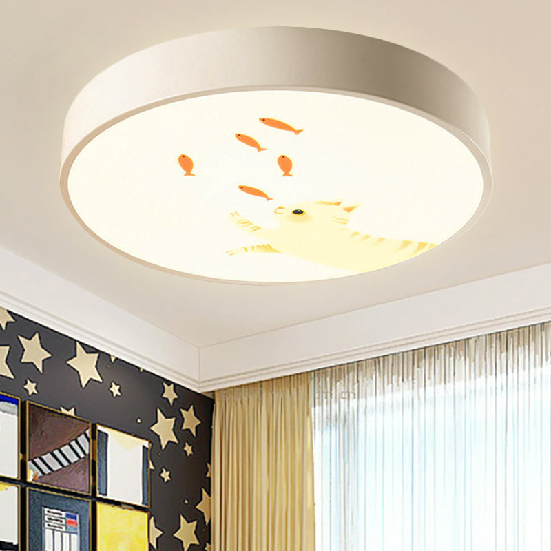 Kindergarten Circle Ceiling Light Fixture with Animal Acrylic Cute Flush Mount Ceiling Light White Clearhalo 'Ceiling Lights' 'Close To Ceiling Lights' 'Close to ceiling' 'Flush mount' Lighting' 1903663