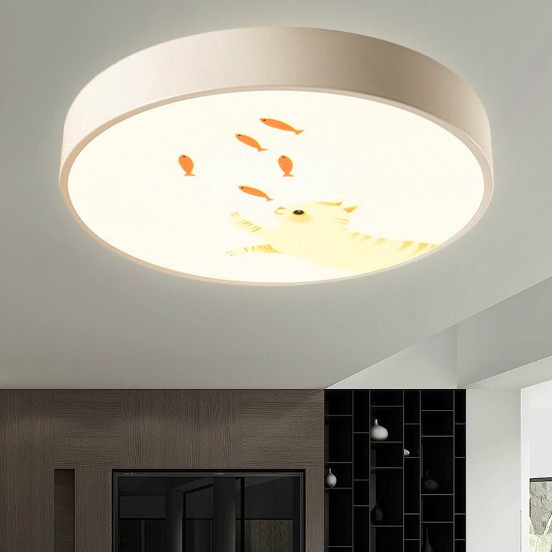 Kindergarten Circle Ceiling Light Fixture with Animal Acrylic Cute Flush Mount Ceiling Light Clearhalo 'Ceiling Lights' 'Close To Ceiling Lights' 'Close to ceiling' 'Flush mount' Lighting' 1903664