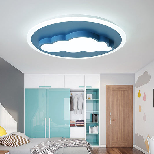 Cloud/Rudder Flush Light Fixture Cartoon Acrylic Blue LED Ceiling Lamp for Kids Bedroom Blue Cloud Clearhalo 'Ceiling Lights' 'Close To Ceiling Lights' 'Close to ceiling' 'Flush mount' Lighting' 1903825