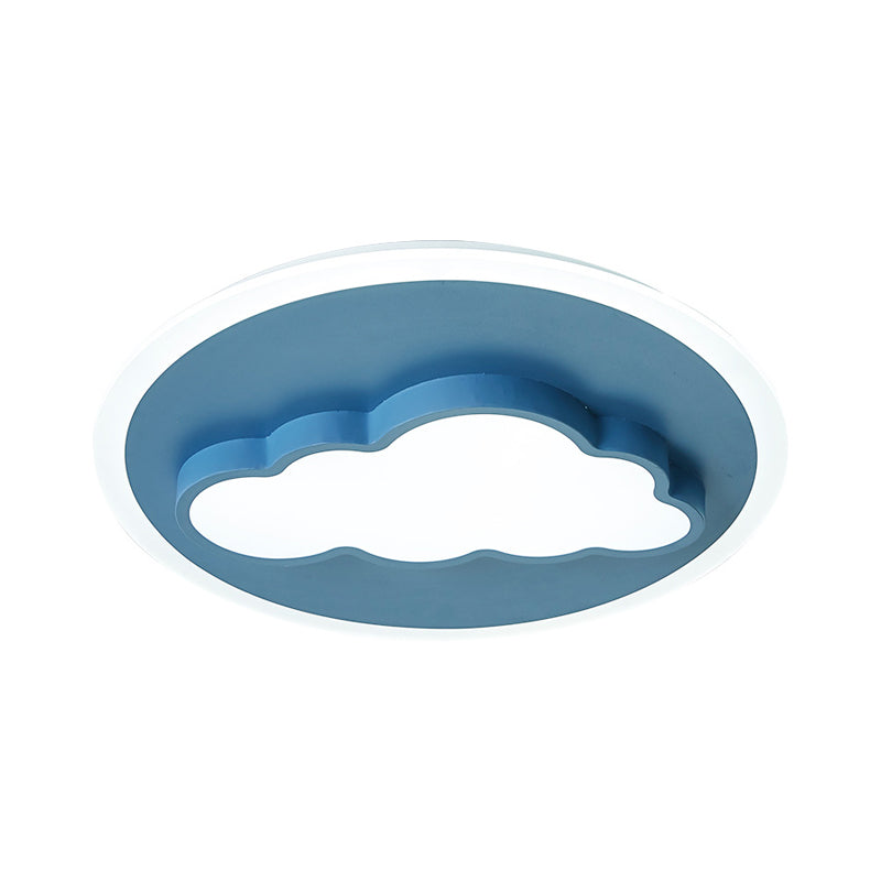 Cloud/Rudder Flush Light Fixture Cartoon Acrylic Blue LED Ceiling Lamp for Kids Bedroom Clearhalo 'Ceiling Lights' 'Close To Ceiling Lights' 'Close to ceiling' 'Flush mount' Lighting' 1903826