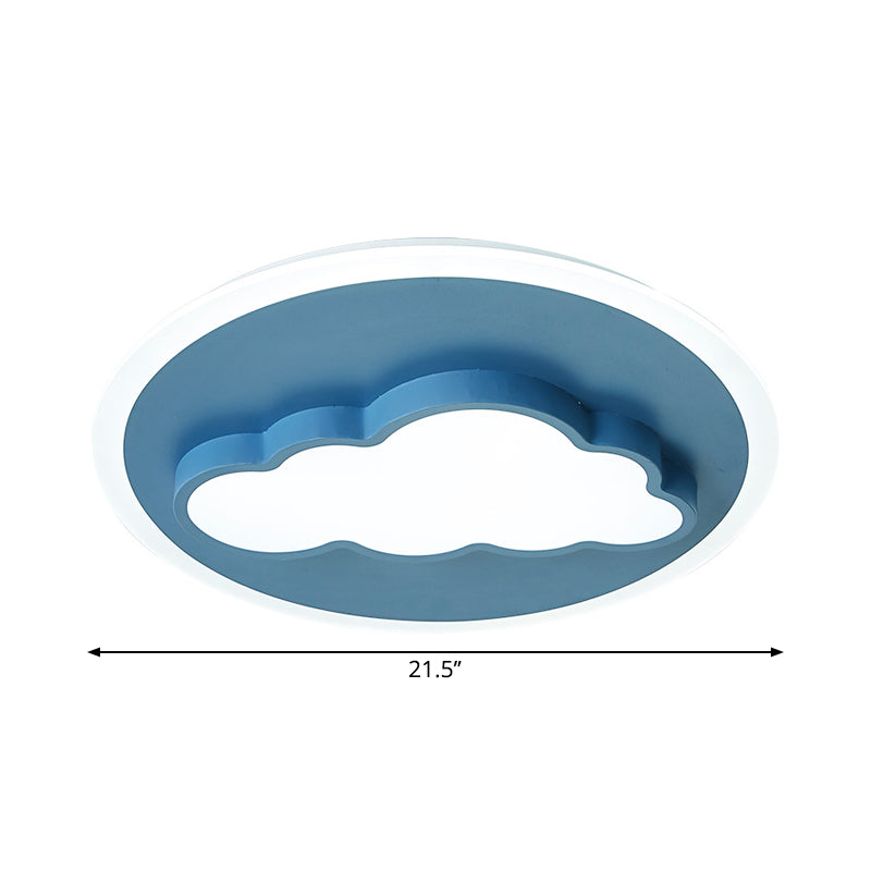 Cloud/Rudder Flush Light Fixture Cartoon Acrylic Blue LED Ceiling Lamp for Kids Bedroom Clearhalo 'Ceiling Lights' 'Close To Ceiling Lights' 'Close to ceiling' 'Flush mount' Lighting' 1903827