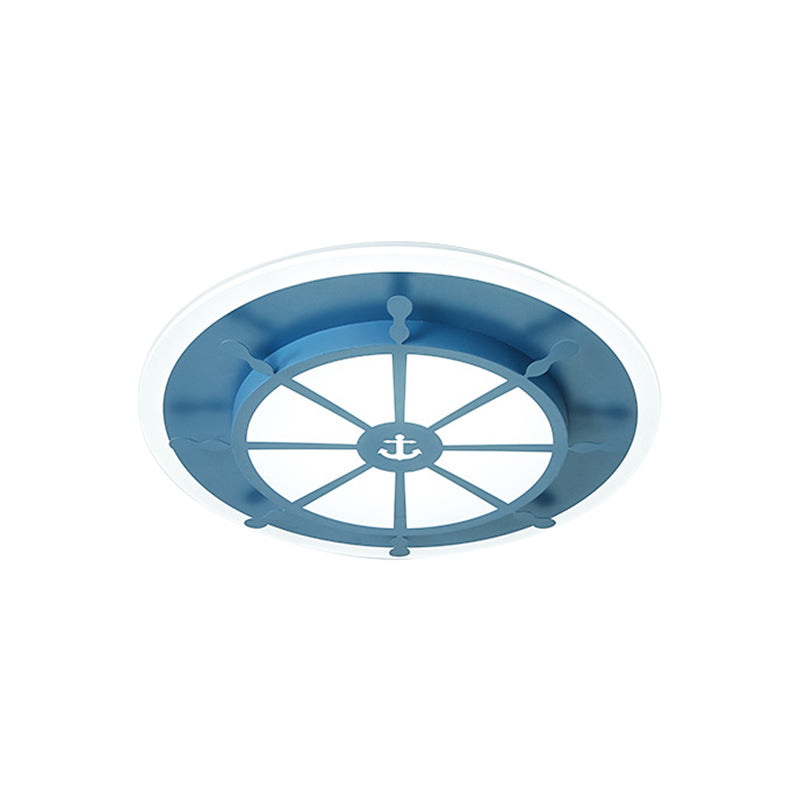 Cloud/Rudder Flush Light Fixture Cartoon Acrylic Blue LED Ceiling Lamp for Kids Bedroom Clearhalo 'Ceiling Lights' 'Close To Ceiling Lights' 'Close to ceiling' 'Flush mount' Lighting' 1903829