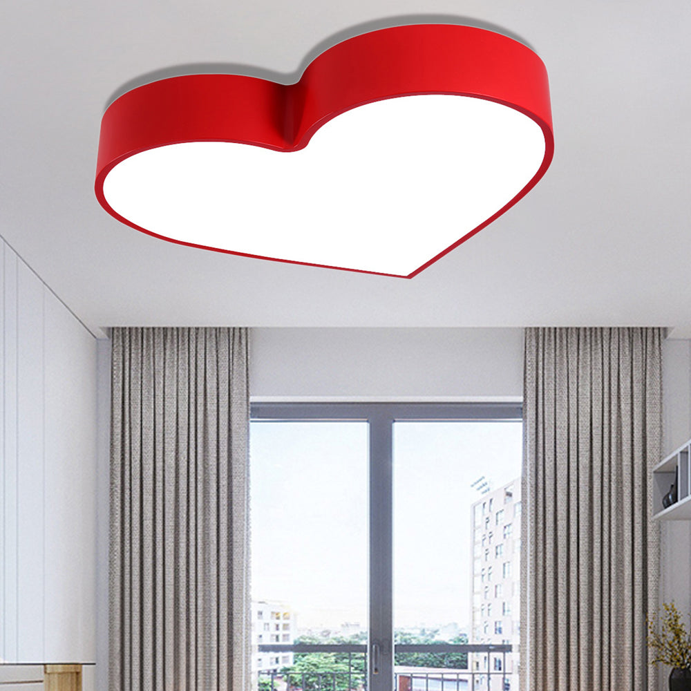 Boy Girl Bedroom LED Ceiling Lamp Acrylic Modern Candy Colored Flush Ceiling Light Red Clearhalo 'Ceiling Lights' 'Close To Ceiling Lights' 'Close to ceiling' 'Flush mount' Lighting' 190390