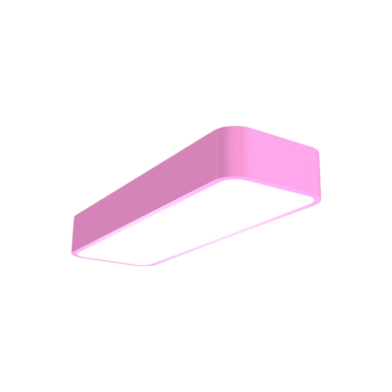 Rectangle Flush Mount Light Fixture Macaron Acrylic Yellow/Blue/Pink LED Ceiling Lighting for Kindergarten Clearhalo 'Ceiling Lights' 'Close To Ceiling Lights' 'Close to ceiling' 'Flush mount' Lighting' 1903952