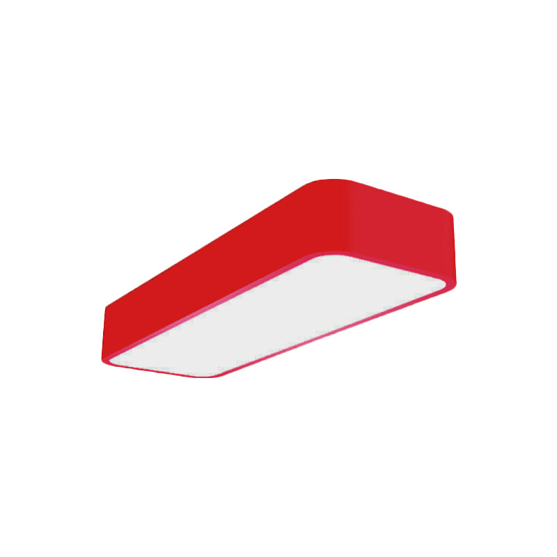 Rectangle Flush Mount Light Fixture Macaron Acrylic Yellow/Blue/Pink LED Ceiling Lighting for Kindergarten Red Clearhalo 'Ceiling Lights' 'Close To Ceiling Lights' 'Close to ceiling' 'Flush mount' Lighting' 1903955