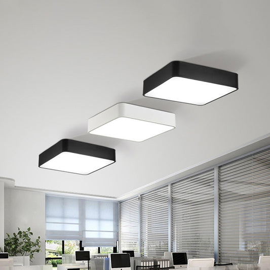 Nordic Square Flush Mount Lamp Acrylic Office LED Ceiling Light in Black/White, 16"/23.5"/39" Wide Clearhalo 'Ceiling Lights' 'Close To Ceiling Lights' 'Close to ceiling' 'Flush mount' Lighting' 1904093