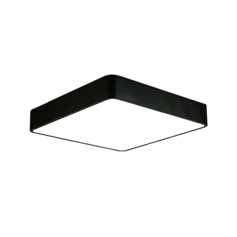 Nordic Square Flush Mount Lamp Acrylic Office LED Ceiling Light in Black/White, 16"/23.5"/39" Wide Clearhalo 'Ceiling Lights' 'Close To Ceiling Lights' 'Close to ceiling' 'Flush mount' Lighting' 1904095