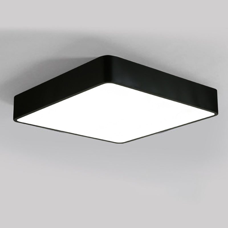 Nordic Square Flush Mount Lamp Acrylic Office LED Ceiling Light in Black/White, 16"/23.5"/39" Wide Clearhalo 'Ceiling Lights' 'Close To Ceiling Lights' 'Close to ceiling' 'Flush mount' Lighting' 1904096