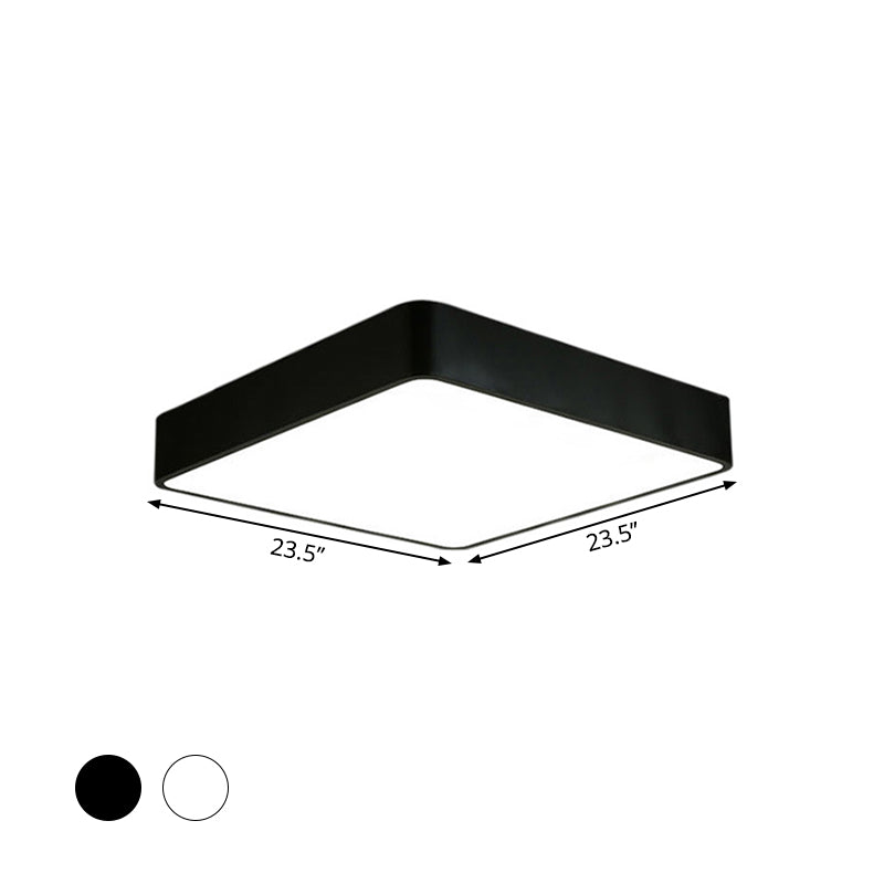 Nordic Square Flush Mount Lamp Acrylic Office LED Ceiling Light in Black/White, 16"/23.5"/39" Wide Clearhalo 'Ceiling Lights' 'Close To Ceiling Lights' 'Close to ceiling' 'Flush mount' Lighting' 1904098