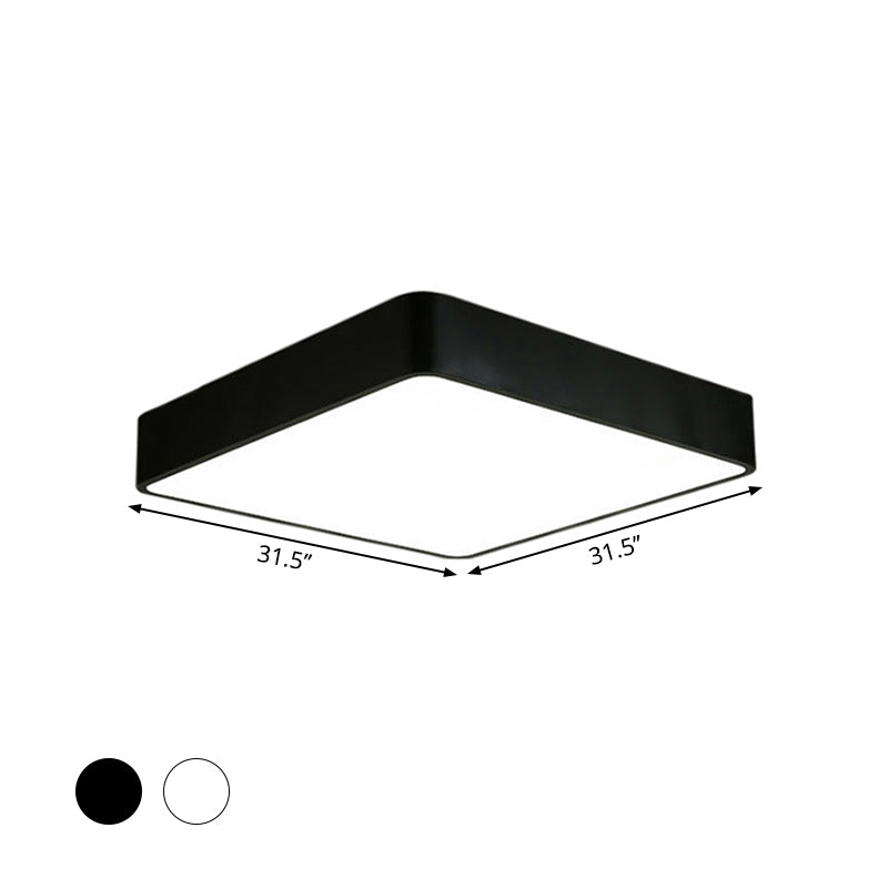 Nordic Square Flush Mount Lamp Acrylic Office LED Ceiling Light in Black/White, 16"/23.5"/39" Wide Clearhalo 'Ceiling Lights' 'Close To Ceiling Lights' 'Close to ceiling' 'Flush mount' Lighting' 1904099