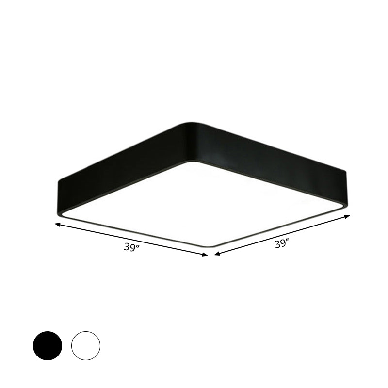 Nordic Square Flush Mount Lamp Acrylic Office LED Ceiling Light in Black/White, 16"/23.5"/39" Wide Clearhalo 'Ceiling Lights' 'Close To Ceiling Lights' 'Close to ceiling' 'Flush mount' Lighting' 1904100