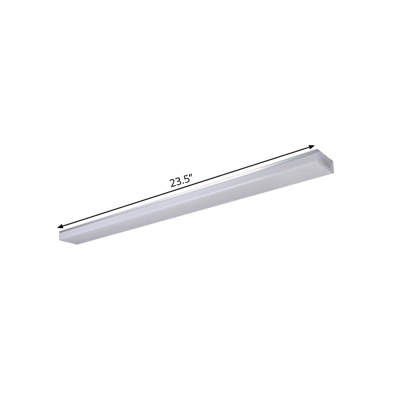 Silver Rectangle Flush Mount Lighting Modern 23.5"/47"/59" Long LED Acrylic Ceiling Light Fixture Clearhalo 'Ceiling Lights' 'Close To Ceiling Lights' 'Close to ceiling' 'Flush mount' Lighting' 1904119