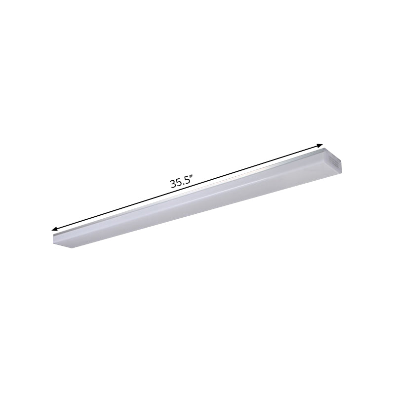 Silver Rectangle Flush Mount Lighting Modern 23.5"/47"/59" Long LED Acrylic Ceiling Light Fixture Clearhalo 'Ceiling Lights' 'Close To Ceiling Lights' 'Close to ceiling' 'Flush mount' Lighting' 1904120