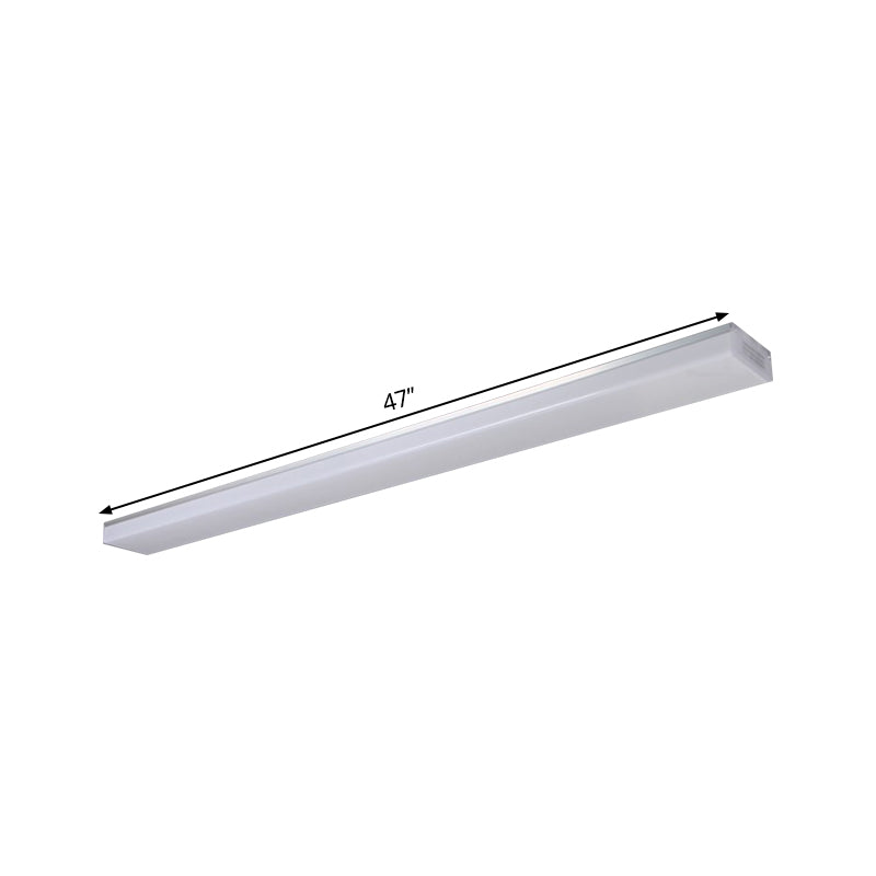 Silver Rectangle Flush Mount Lighting Modern 23.5"/47"/59" Long LED Acrylic Ceiling Light Fixture Clearhalo 'Ceiling Lights' 'Close To Ceiling Lights' 'Close to ceiling' 'Flush mount' Lighting' 1904121