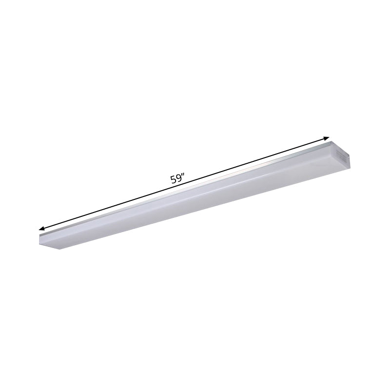 Silver Rectangle Flush Mount Lighting Modern 23.5"/47"/59" Long LED Acrylic Ceiling Light Fixture Clearhalo 'Ceiling Lights' 'Close To Ceiling Lights' 'Close to ceiling' 'Flush mount' Lighting' 1904122