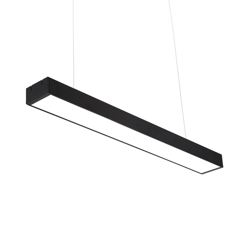 Modern Rectangular Ceiling Lighting Acrylic Office LED Flush Mount in Black, 23.5"/35.5"/59" W Clearhalo 'Ceiling Lights' 'Modern Pendants' 'Modern' 'Pendant Lights' 'Pendants' Lighting' 1904133